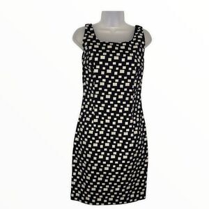 D. Exterior Sheath Pinafore Dress Black While
